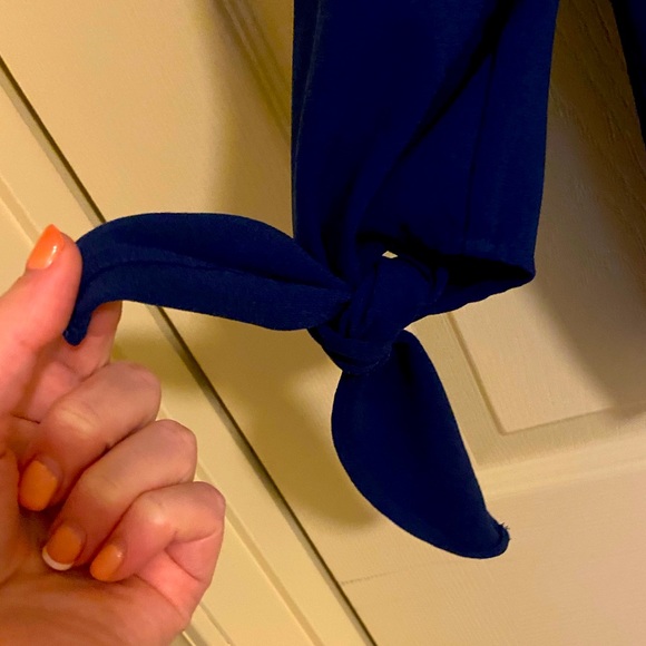 NWOT💙Rich Royal Blue Cold Shoulder Blouse - Picture 6 of 15